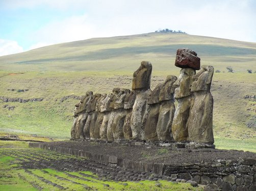 Die Sehenswürdigeit Moais in Chile