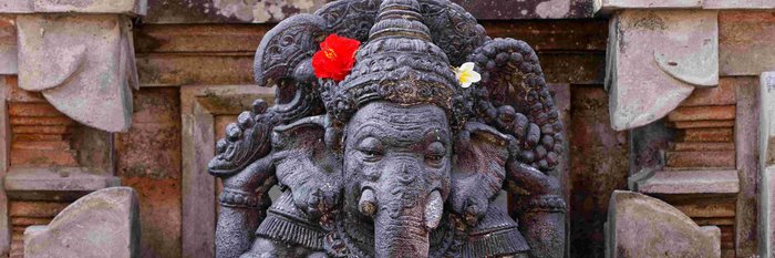 Ganesha Statue auf Bali in Indonesien Nahaufnahme einer Steinstatue