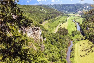 Blick vom Knopfmacherfelsen auf die Donau