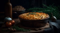 Sheperd's Pie ordentlich drapiert mit Deko