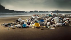 Ein Haufen Müll an einem Strand