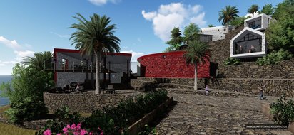 Das Mami Wata Eco-Resort auf den Kapverden Außenansicht des Mami Wata's Eco Resort auf den Kapverden