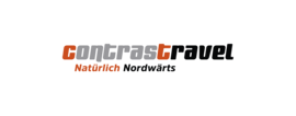 Logo contrastravel mit Slogan „Natürlich Nordwärts“