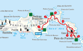 Eine Karte eines Wanderwegs auf Madeira