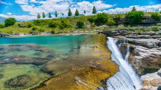 Die Niagarafälle von Cijevna in der Nähe von Podgorica in Montenegro.