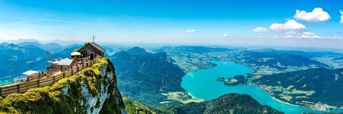 Ausblick vom Schafberg nach Sankt Wolfgang im Salzkammergut