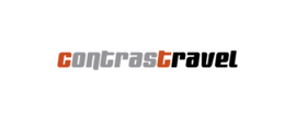 Logo contrastravel Logo von contrastravel mit ihrem schwarz-grauen Schriftzug und den rot gefärbten Buchstaben c und t