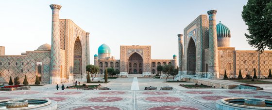 Der Registan-Platz in Samarkand Ein großer Platz in Samarkand
