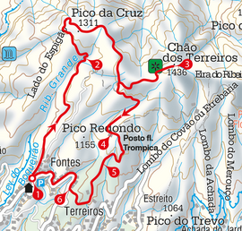 Eine Karte eines Wanderwegs auf Madeira