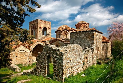 Ruinen im griechischen Ort Mystras