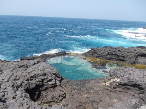 Bucht auf den Kapverden Blick auf den blauen Atlantik