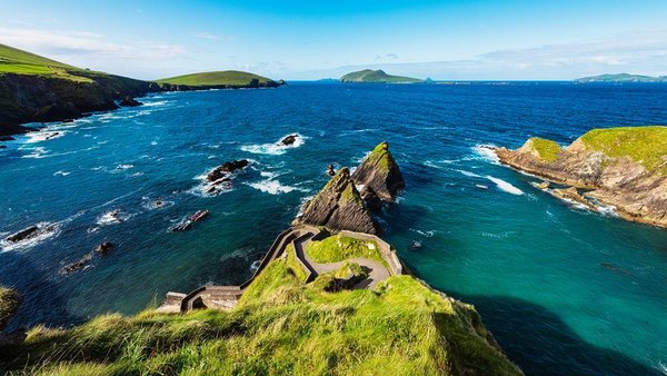 Die Halbinsel Dingle, Irland Blick auf das Meer von der Halbinsel Dingle, Irland