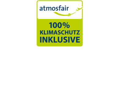 atmosfair 100 % Klimaschutz Logo atmosfair 100 % Klimaschutz Logo