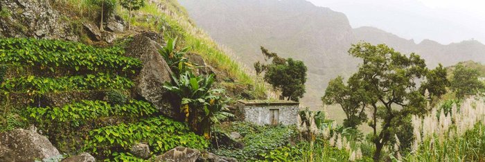 Ein Bauernhof inmitten der Berge Santo Antãos
