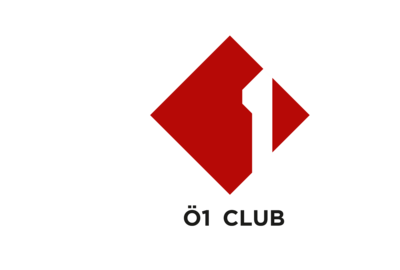 Ö1 Logo, das eine rote Raute mit einer 1 abbildet. Darunter steht in schwarzer Schrift "Ö1 Club".