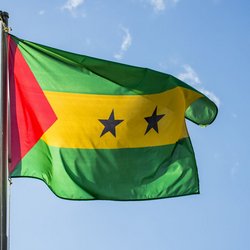 Die Flagge von Sao Tomé und Principé