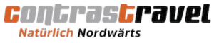 Logo contrastravel mit Slogan „Natürlich Nordwärts“